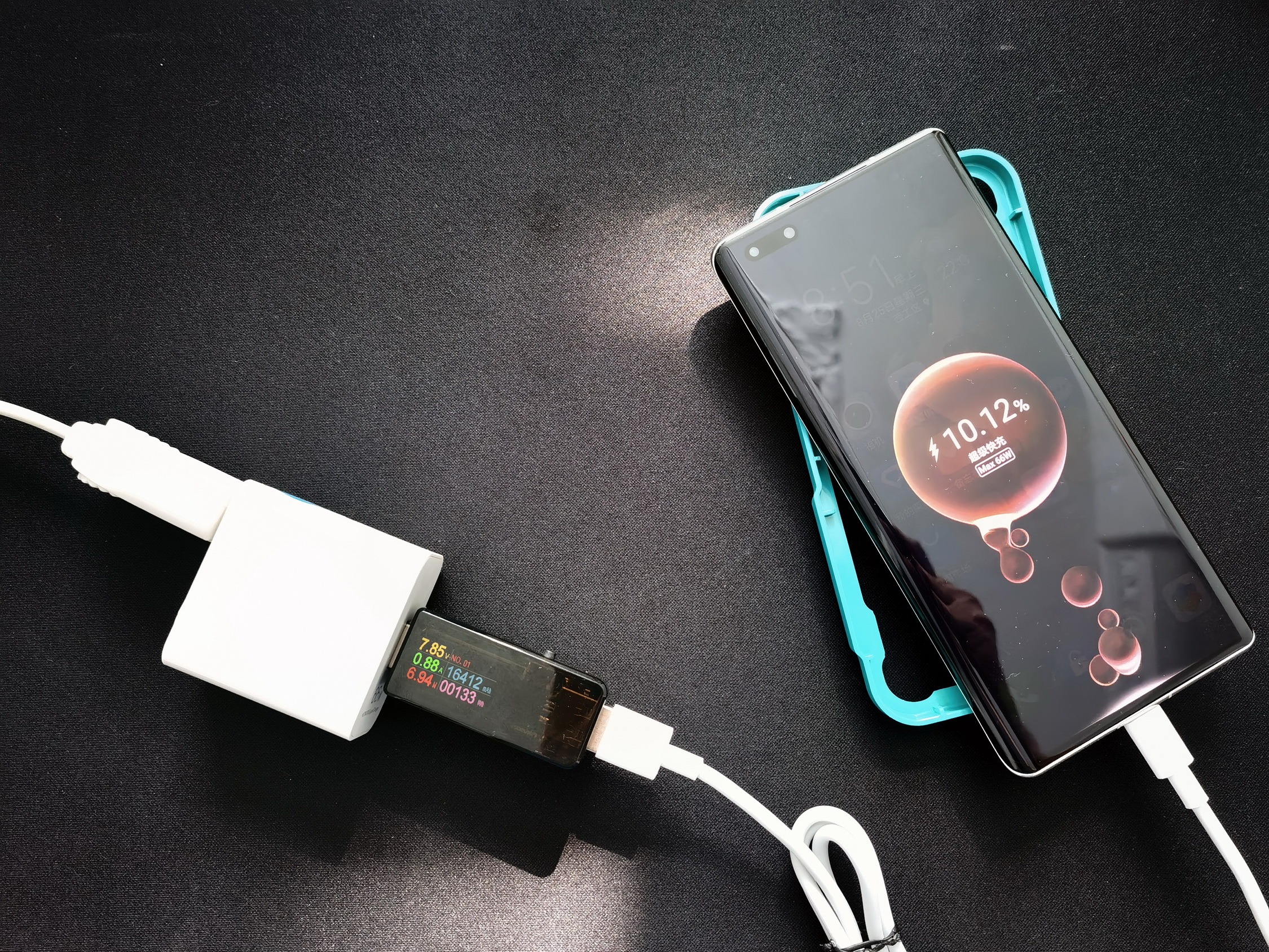 不快啊66w超级快充荣耀magic3pro手机充电测试