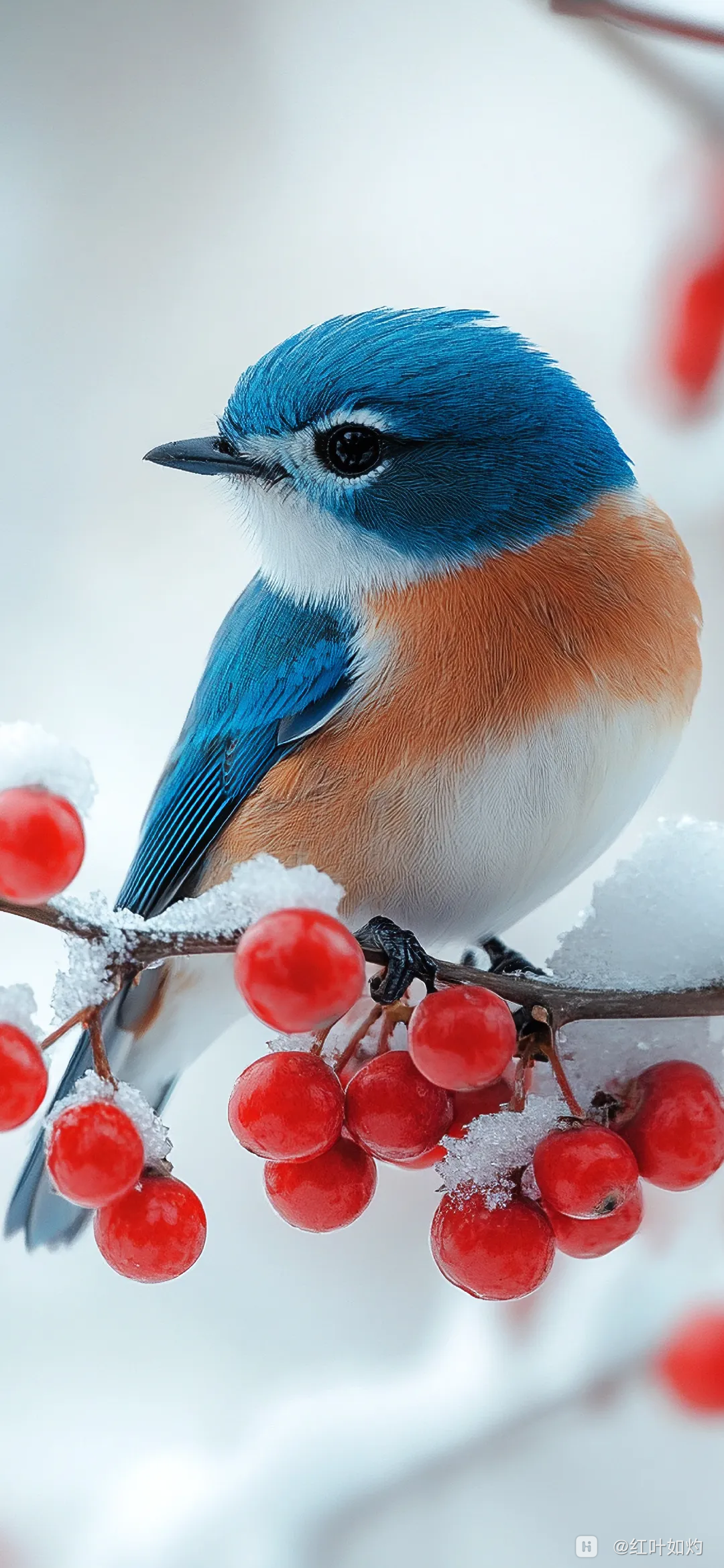 小鸟在雪中翩跹
