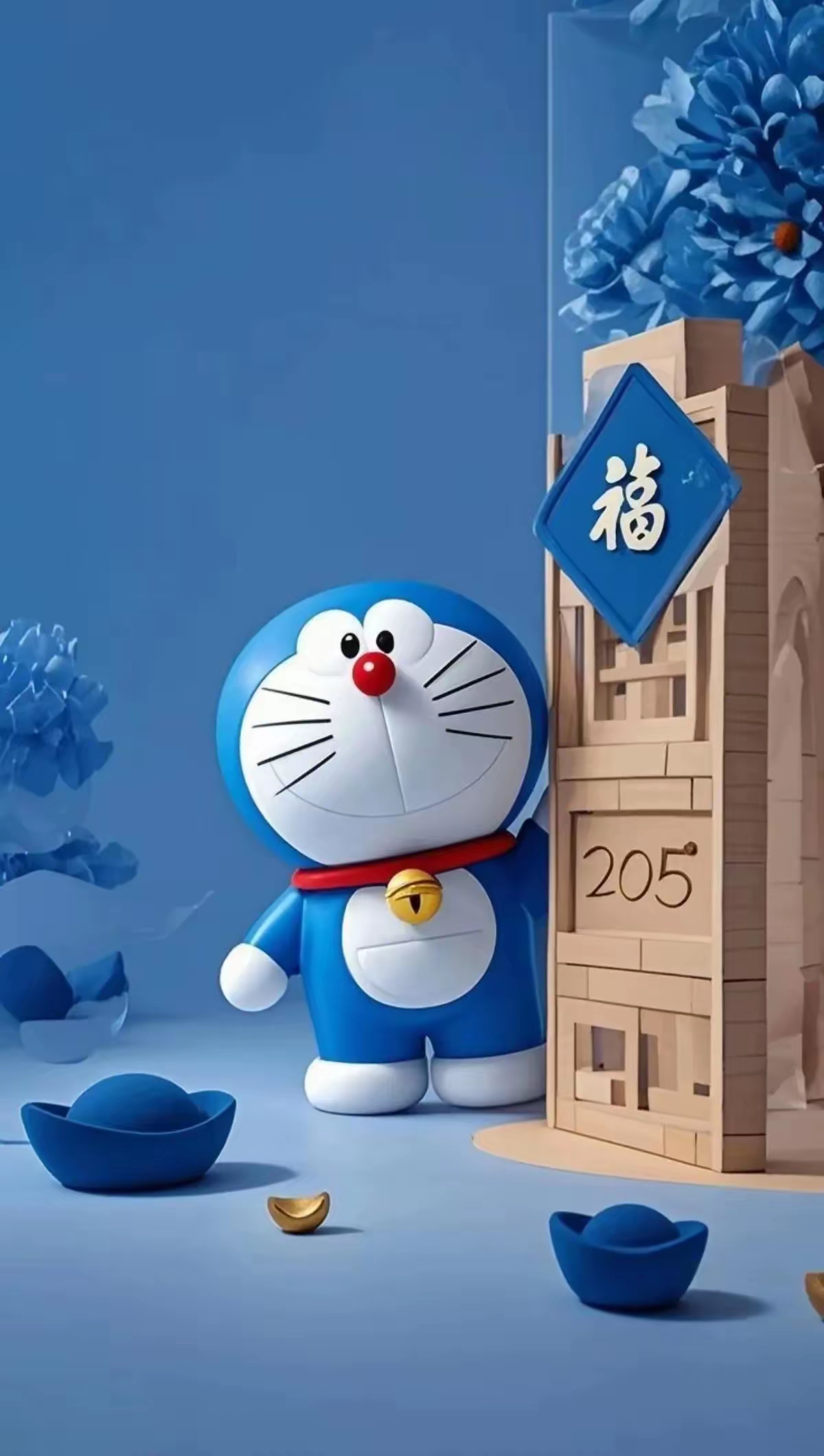 蓝胖子新年壁纸