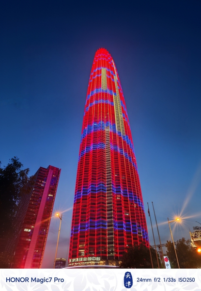 夏夜，天津环球金融中心的红焰与城市生机,爱摄影-荣耀俱乐部