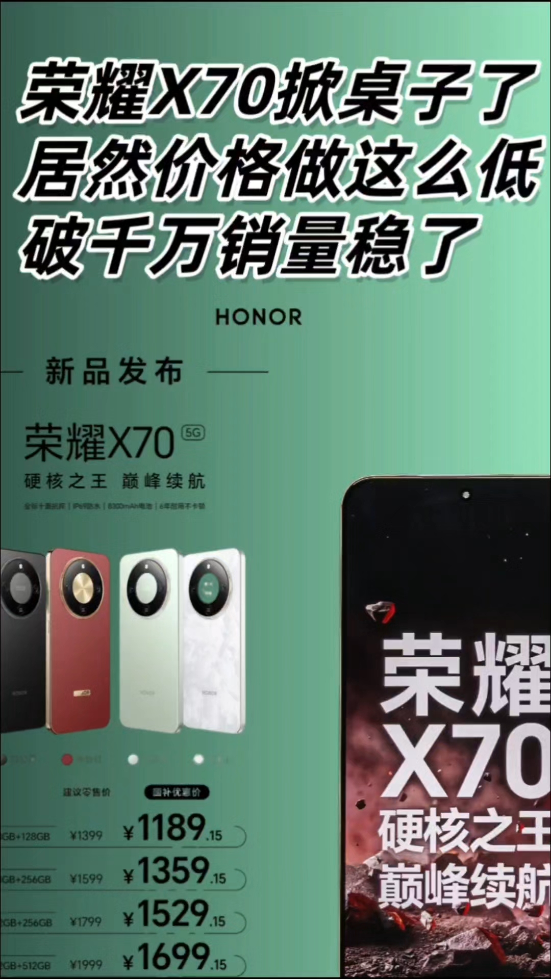 荣耀X70这价格没有缺点都是优点，毕竟配置太给力了！,荣耀X70系列-荣耀俱乐部