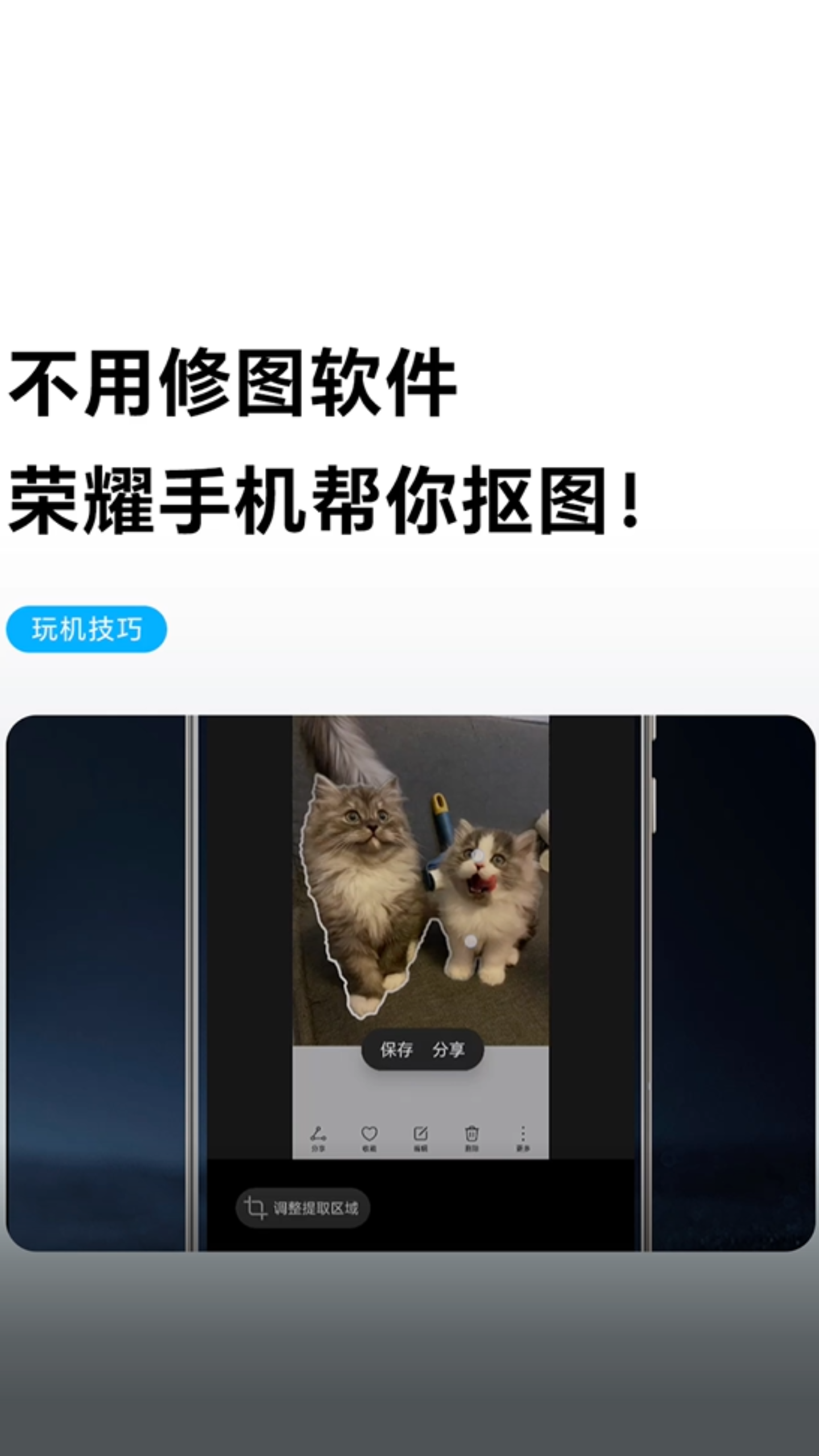 每天一个荣耀玩机技巧 | 抠图不用修图软件，荣耀手机就可以帮你抠图？快来看看这个功能到底有多便捷吧！,MagicOS-荣耀俱乐部