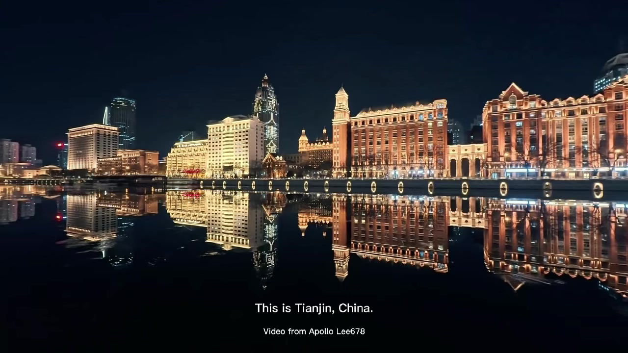 镜面天津夜景,爱摄影-荣耀俱乐部
